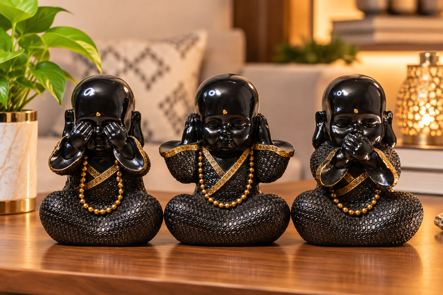3 Monk Set-Black